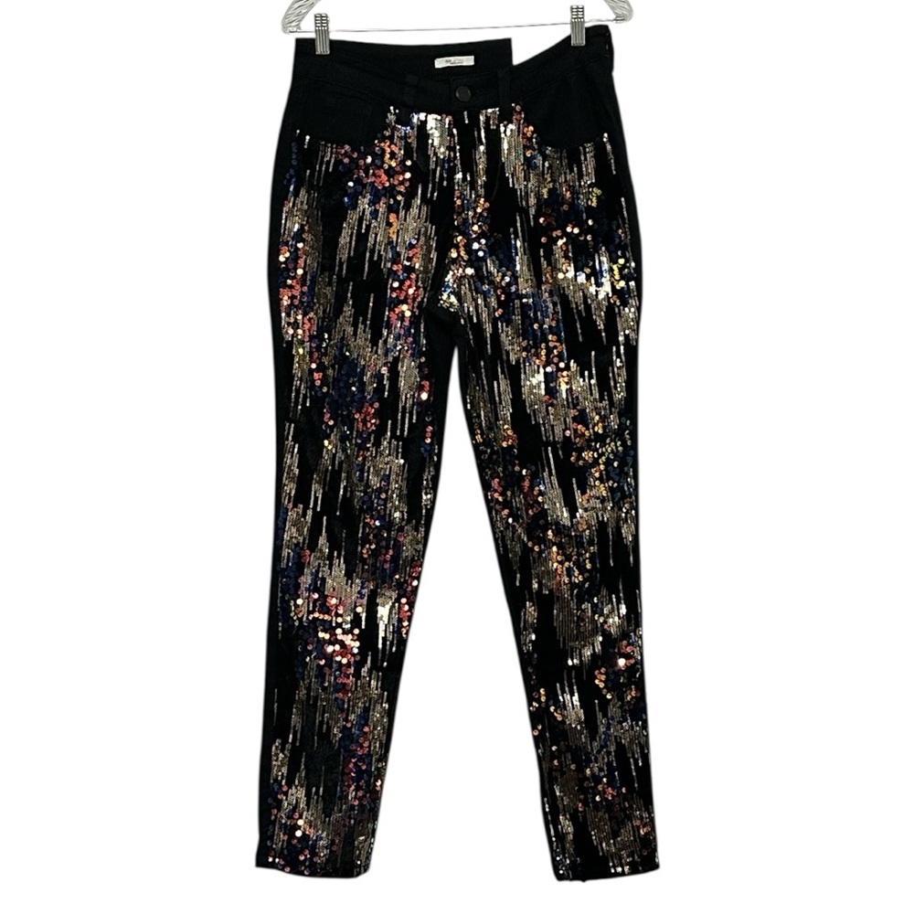 NEW C Denim Sequin Embellished Black Jeans High Rise Bling Swifty NWT Size 10